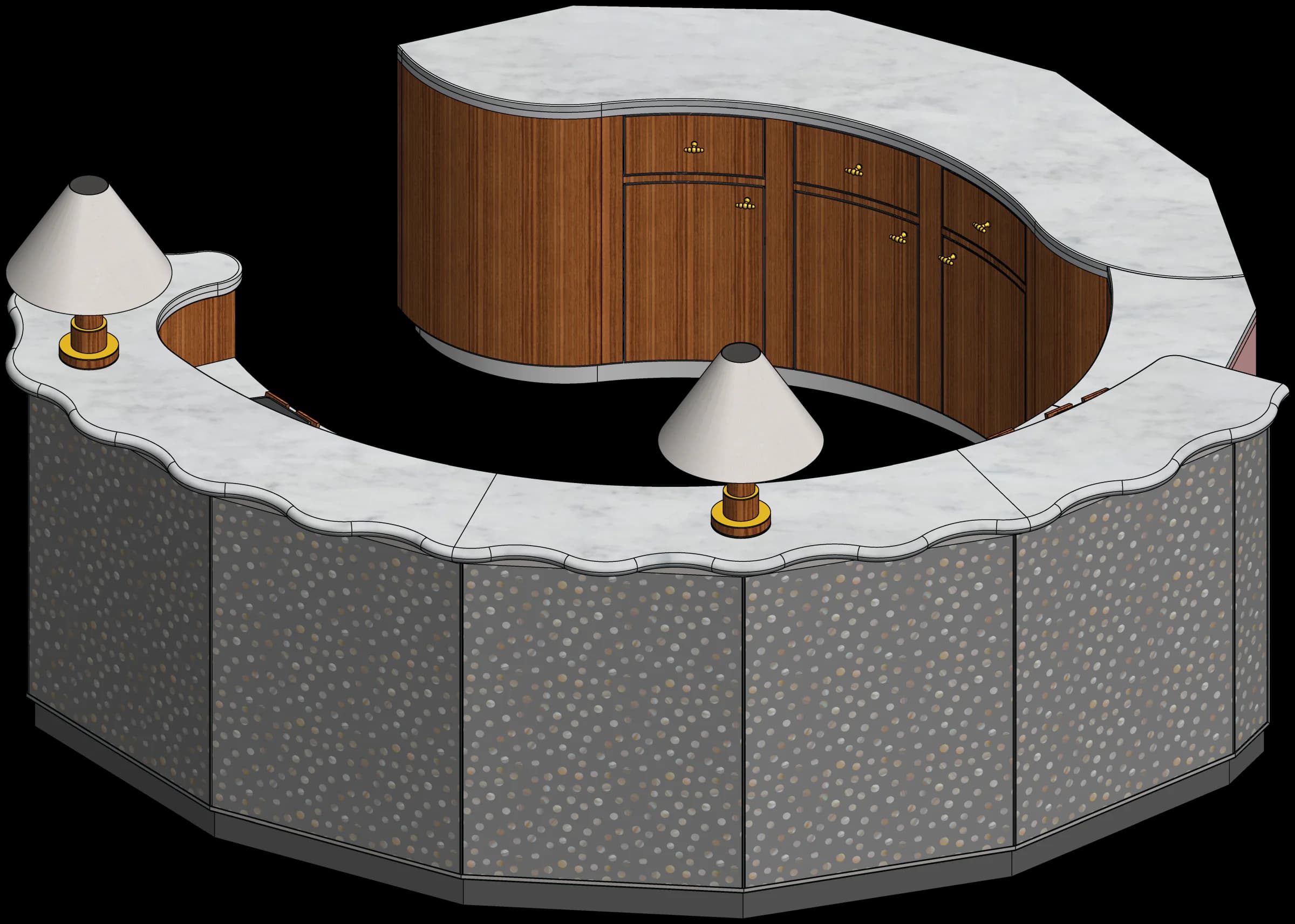 Circular Host Desk, SolidWorks model