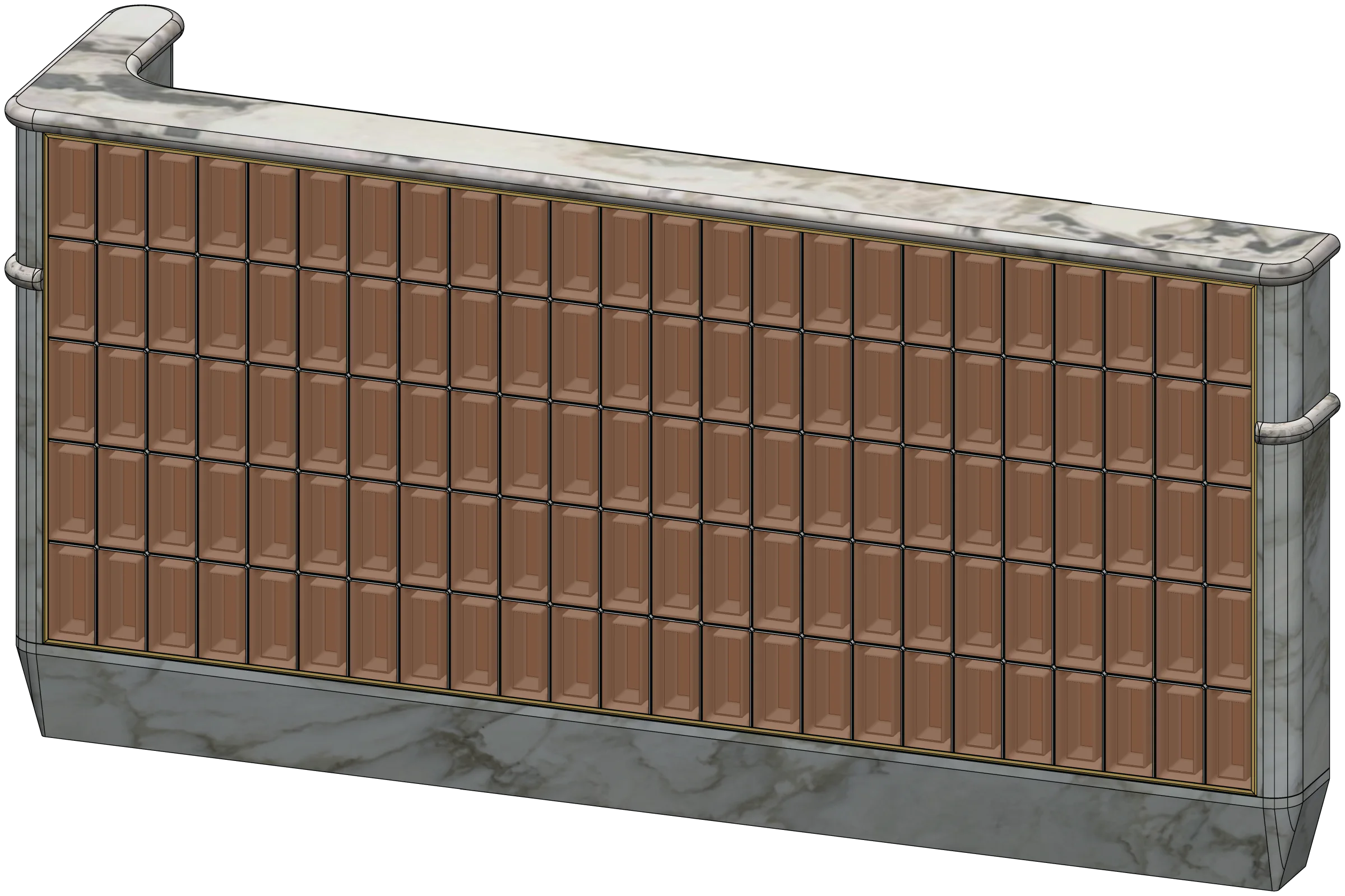 Stone-Clad Reception Desk, SolidWorks model